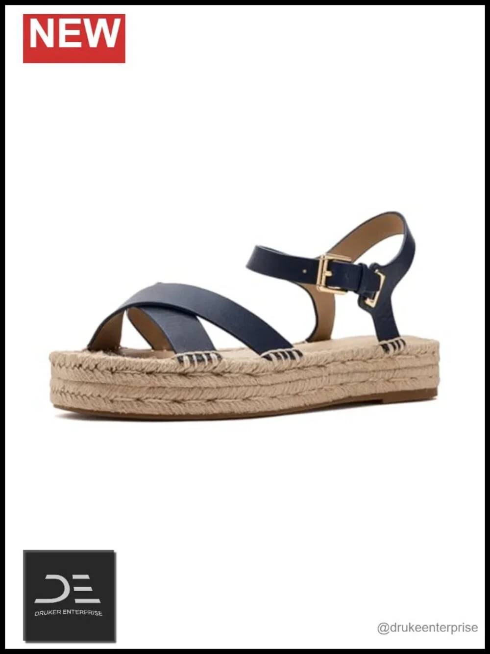 Espadrille Platform Sandals Leather Crisscross Buckle Heels